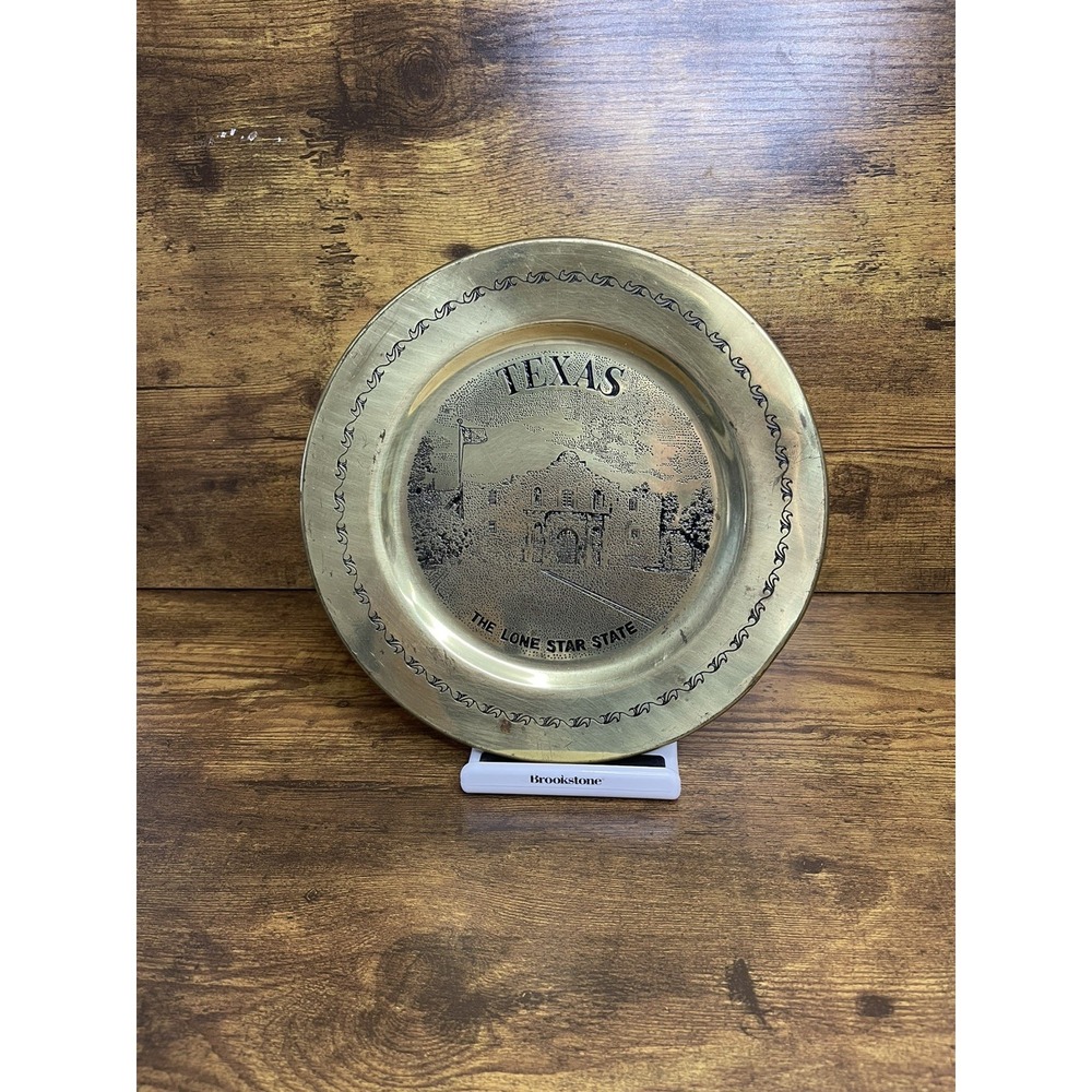 RARE VINTAGE Alamo‎ The Lone Star State Texas Plate  Engraved